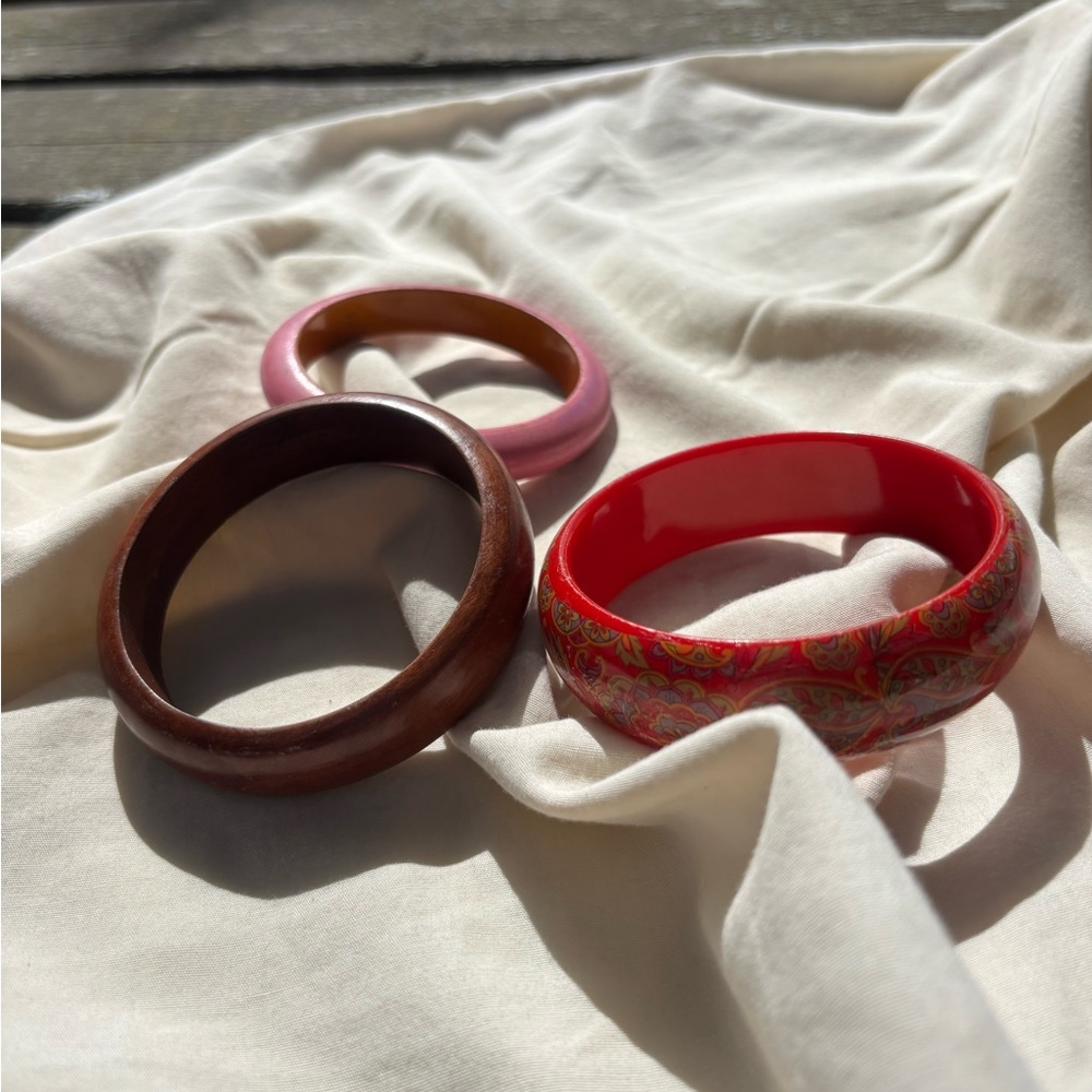 Set of Three Colorful Bangles - Picture 2 of 3